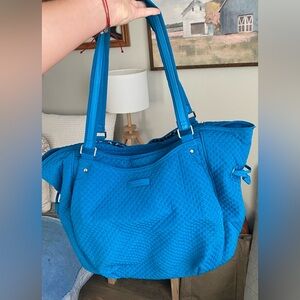Vera Bradley Quilted Bright Blue Weekend Bag
